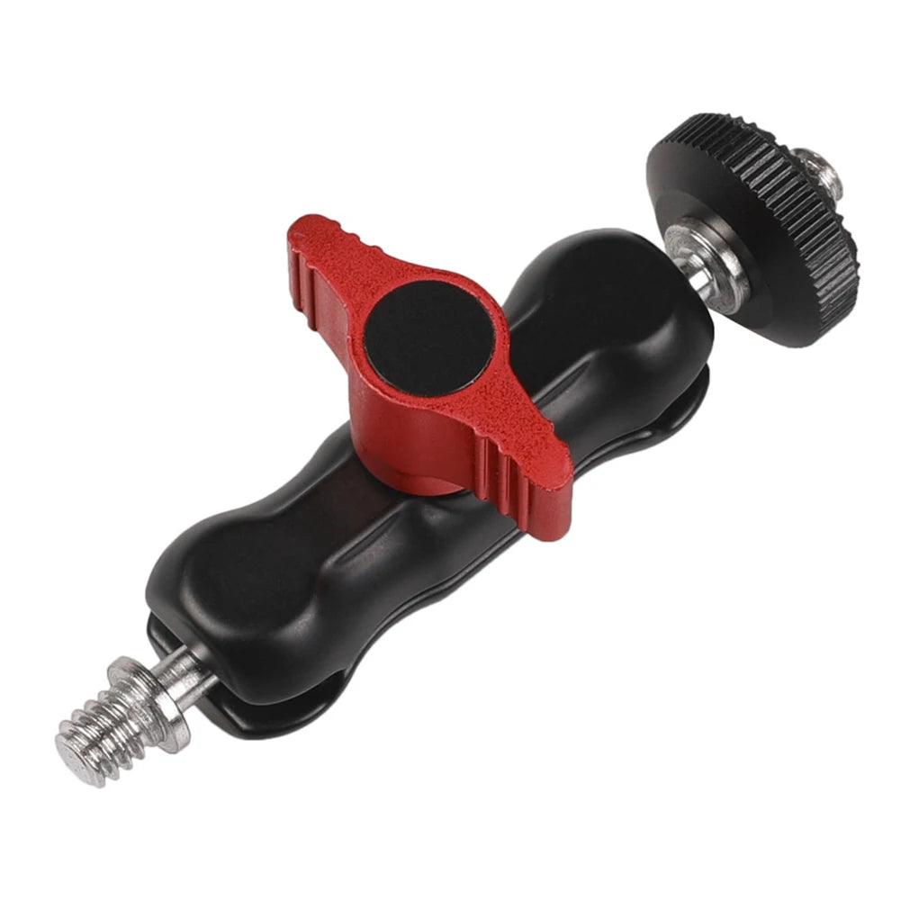 Ball Head Clamp W/ 1/4inch -20 Thread Ball Head Magic Arm Clamp Rotatable Metal Super Clamp for GPS Phone Monitor Video Light