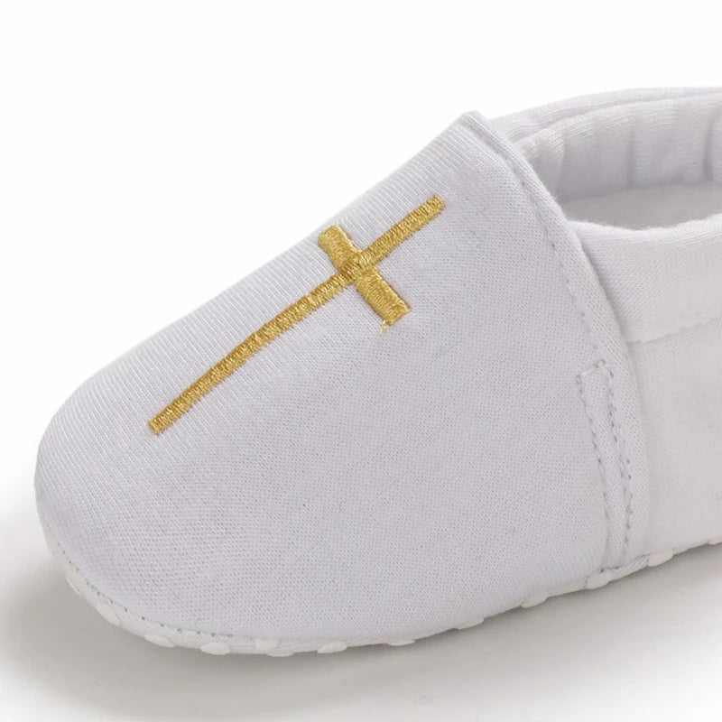 0-18 Months Infant Spring Shoe Newborn Infant Girls and Boys Recreational Baptism Non-Slip Walking Shoe White Soft-soled Sneaker