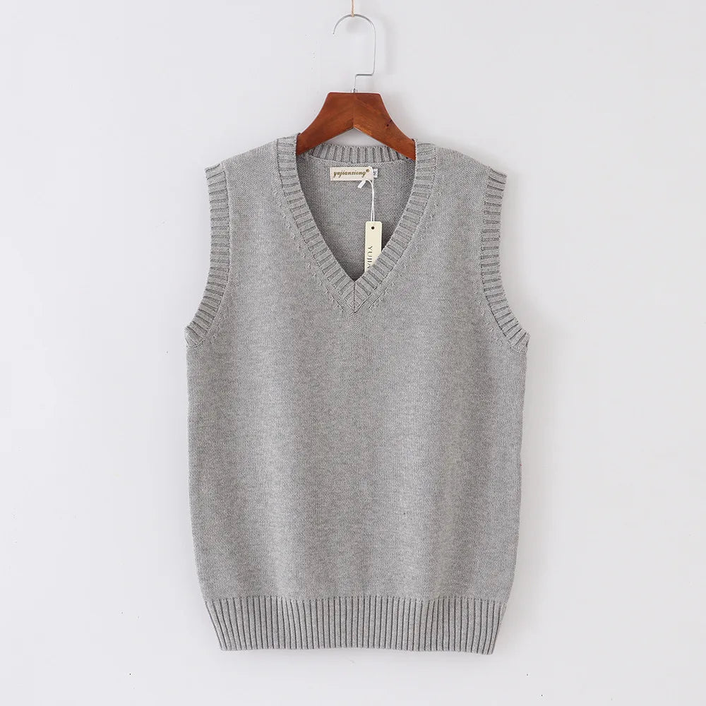 Japanese School JK Uniform Sweater Vest High School Uniform For Girls Boy Cosplay Halloween Winter Anime Vest cute Knitting Coat
