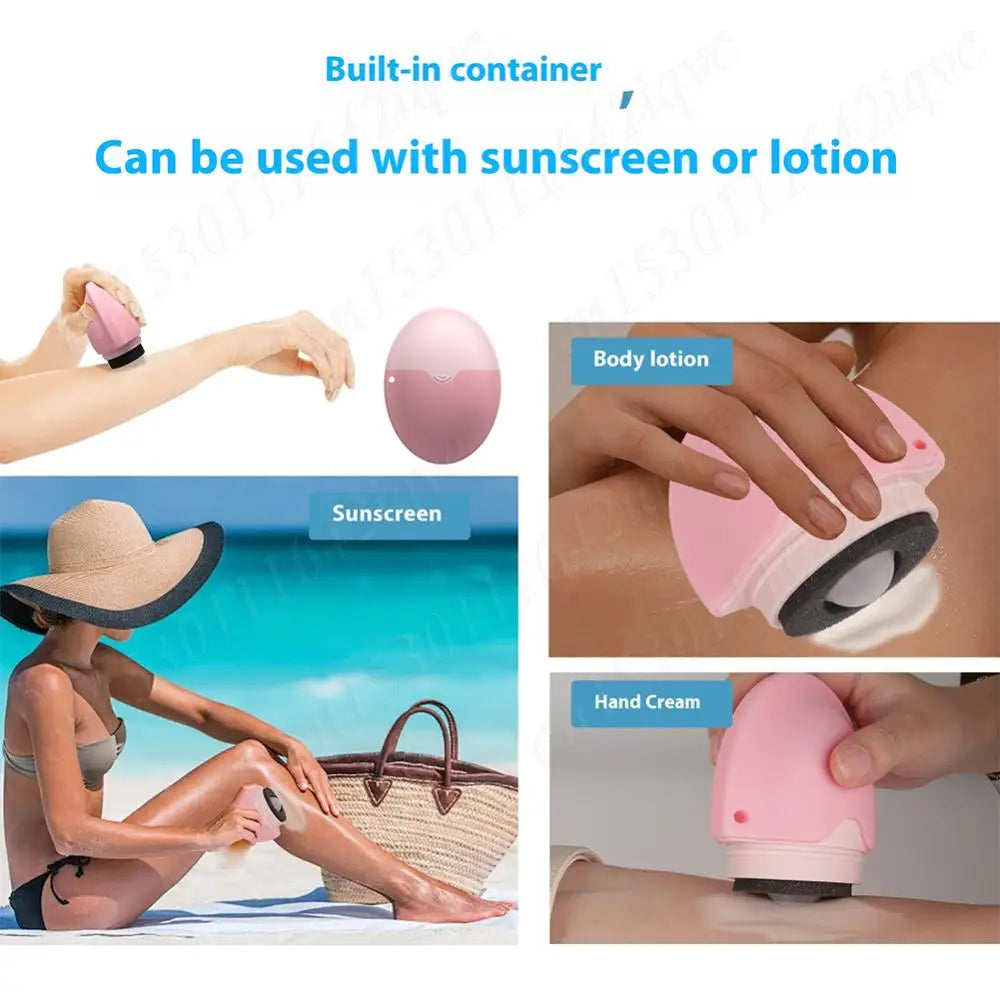 55ML Sunscreen Applicator Portable Refillable Roll on Sponge Applicator Silicone Suncream Lotion Applicators for Family Travel
