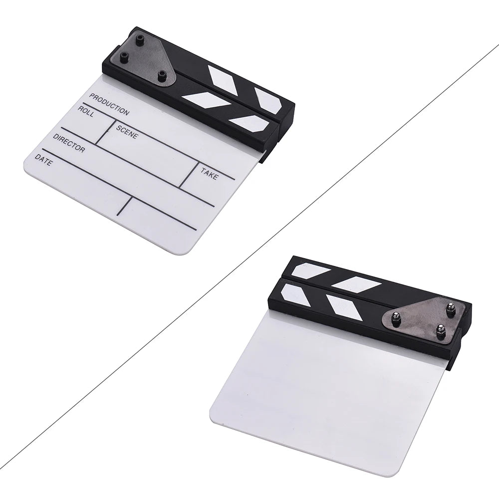 Andoer Compact Size Acrylic Clapboard Clapper Board Dry Erase Director TV Movie Film Cut Action Scene Clapper Board