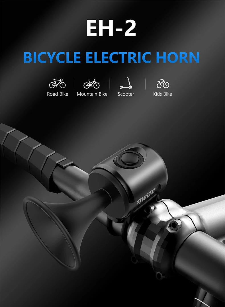 Electric Bicycle Horn 120db Bike Bell IPX4 Waterproof Cycling Warning Alarm For For Kids Scooters Rode MTB Bikes