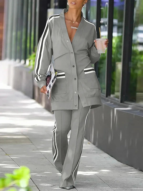 Krisstargirl Womans Color Block Casual Fashion Straight Pants 2025 Spring Summer Fall Hight Waisted Sporty Pants for Women