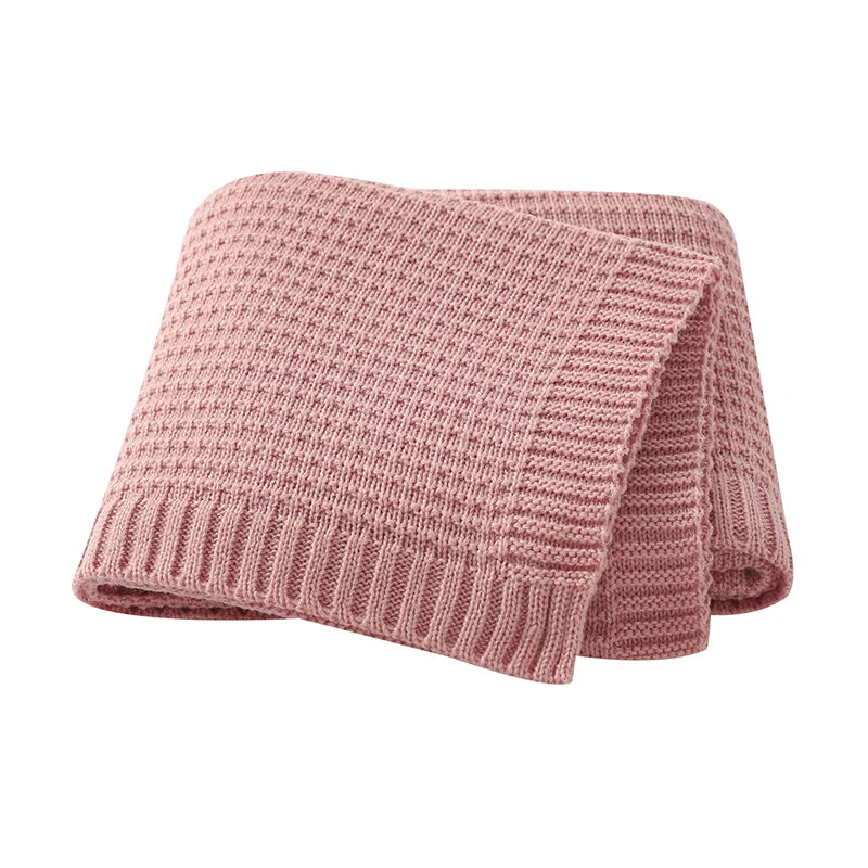 Baby Blankets Knitted Newborn Netural Breathable Month Swaddle Wrap Mat for Infant Boy Girl Crib Cellular Children 90*70cm Cover