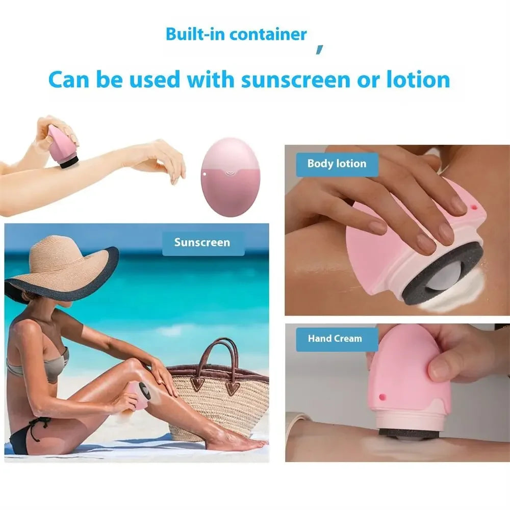 55ml Silicone Suncream Roller Applicator Refillable Oval Isolation Lotion Cream Bottles Stitching Color Cosmetics Tool Travel ﻿