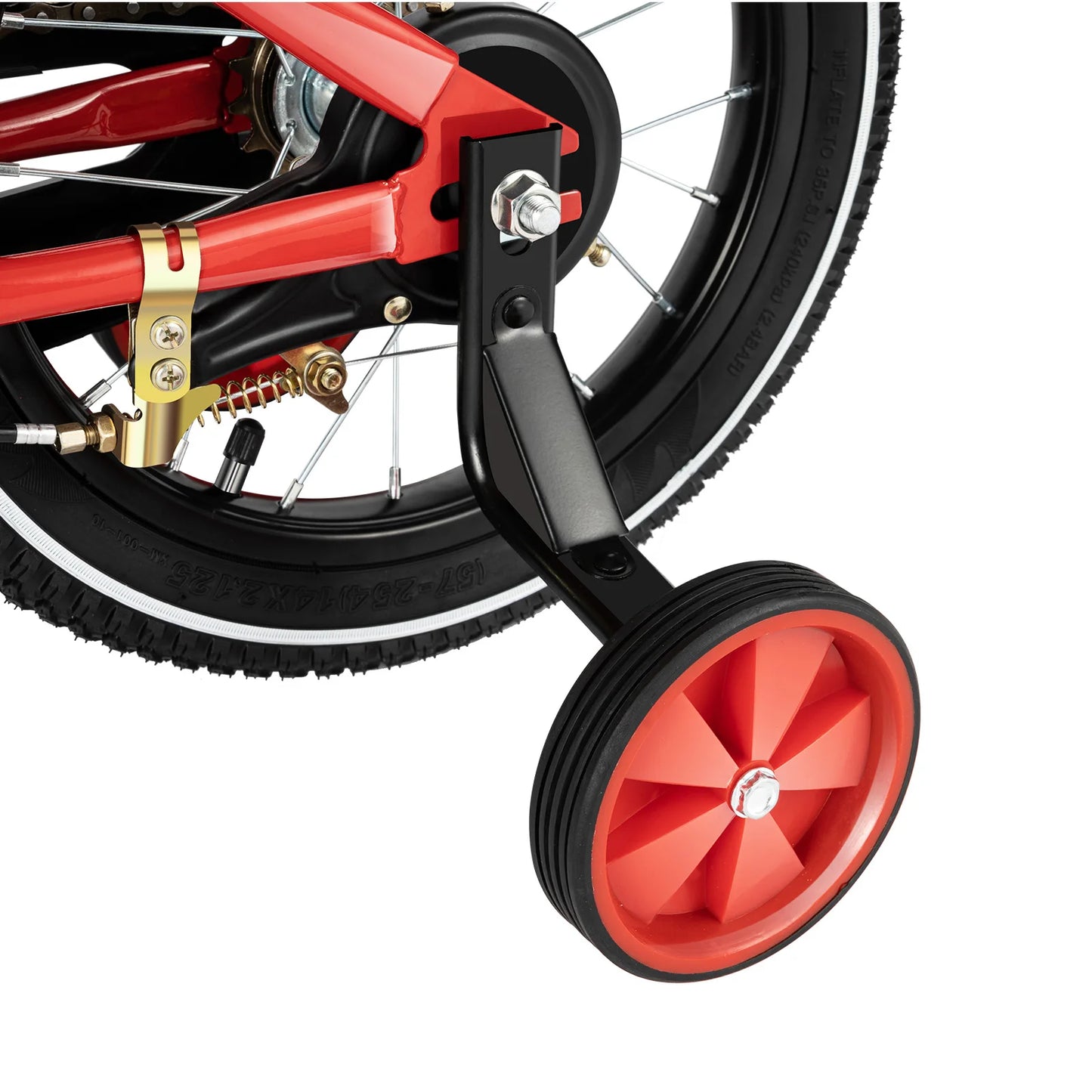 14inch Children's Bicycle with Training Wheel for 2-5 Year-Old Boys and Girls, Height Adjustable Kids Bike White/Yellow/Red/Blue