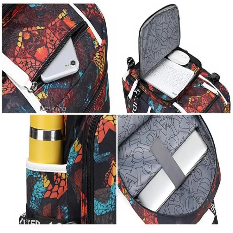 Football Stars Messi Backpacks Camouflage USB Teens School Bags Waterproof Boys Girls Casual Travel Laptop knapsacks Best Gift