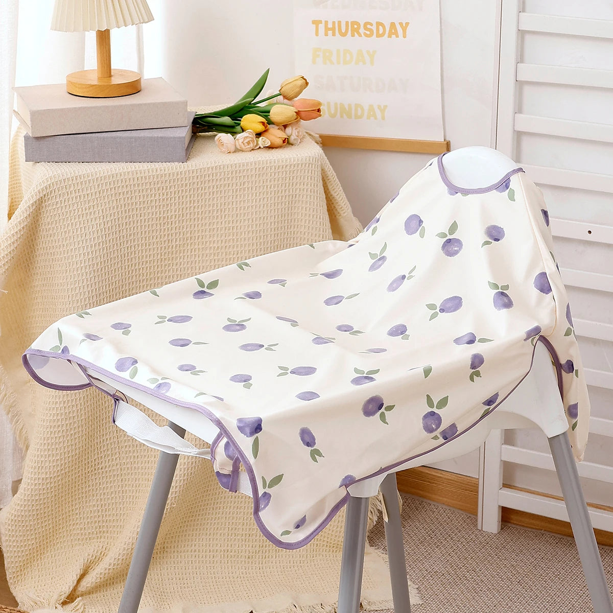 Elinfant Long Sleeve Baby Bibs Waterproof Feeding Eating Bibs Playing Painting Aprons Washable Coverall Highchair Cover