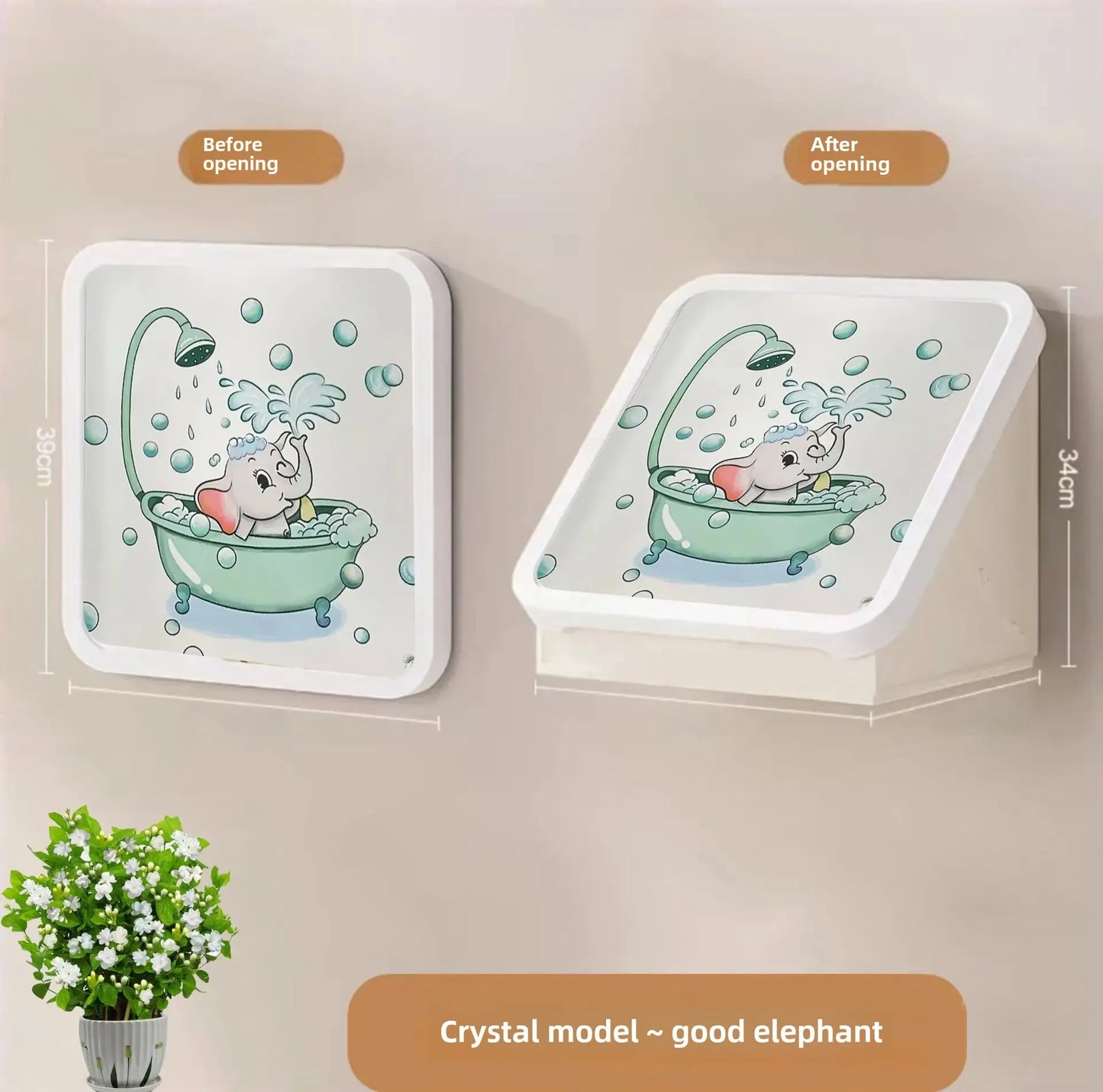 Bathroom Wall Art Storage Box Wardrobe Clothes Hanging Shelf Waterproof No Drilling Foldable Storage Cabinet For Toiletries