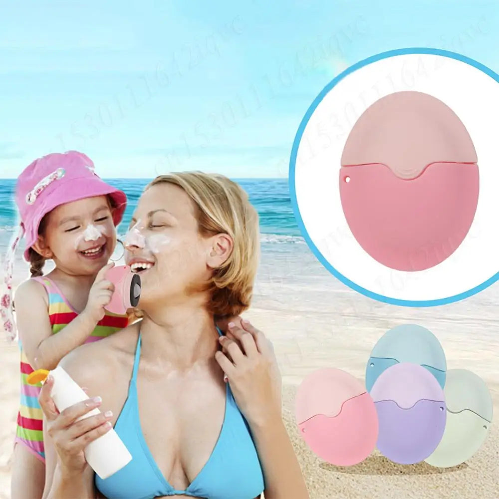 55ML Sunscreen Applicator Portable Refillable Roll on Sponge Applicator Silicone Suncream Lotion Applicators for Family Travel