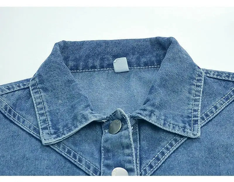 Kids Girls Denim Coat 2024 Spring and Autumn Jacket New Children's Cartoon Casual Jacket Baby Top Fashionable