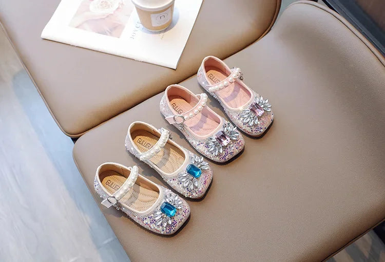 2025 New Fashionable Stylish Princess Crystal Shoes For Girls Children's Dance Kids Shoes Wholesale Medium