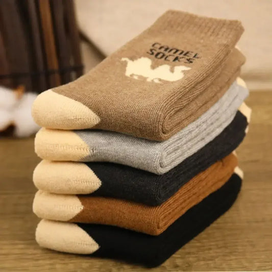 5 Pairs Men Winter Socks Thickened Fleece Terry  Casual Comfortable Calcetines Keep Warm High Quality Long Socks For Men