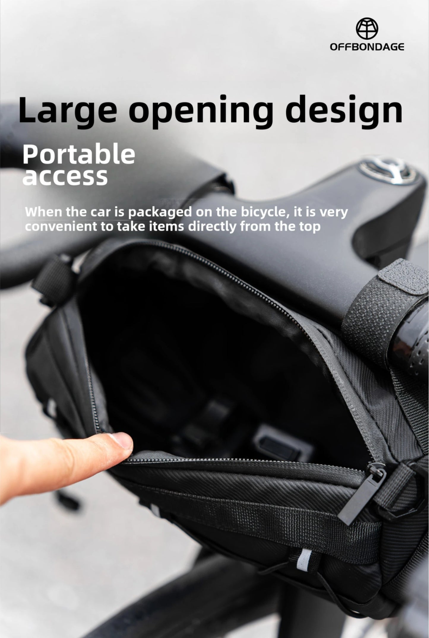 OFFBONDAGE Bike Front Bag Large Capacity Storage Outside Waterproof Multi-function Riding Bag Mountain Bike Bag Bike Accessory