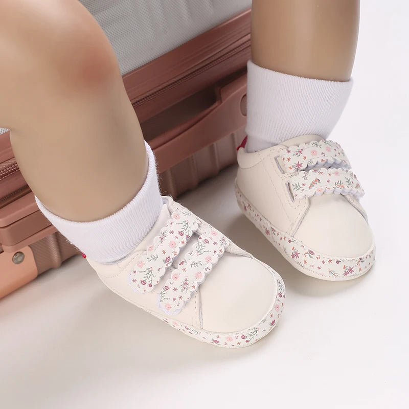 0-18 Months Infant Spring Shoe Newborn Infant Girls and Boys Recreational Baptism Non-Slip Walking Shoe White Soft-soled Sneaker