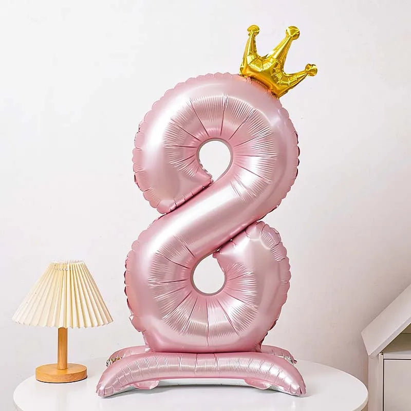 40 Inch Birthday Number Ballons New Girls Princess 10 TH Birthday Blue Crown Balloons Wedding Party Ballons Jumbo Number Balloon