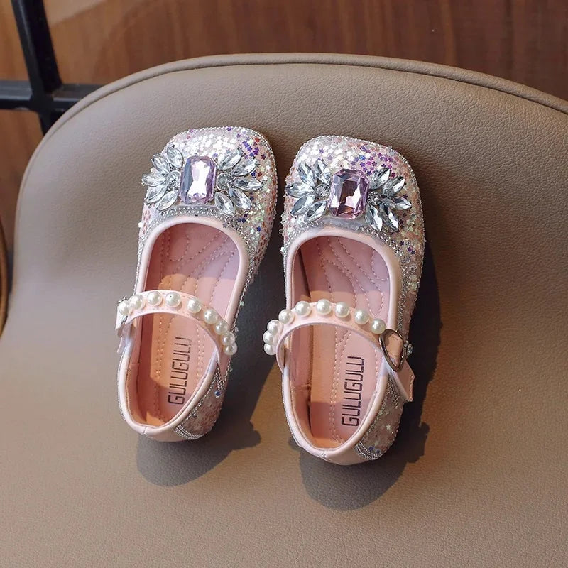 2025 New Fashionable Stylish Princess Crystal Shoes For Girls Children's Dance Kids Shoes Wholesale Medium