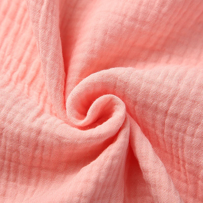 100% Organic Cotton Baby Wrap Gauze Ruffle Baby Blanket Newborn Security Muslin Swaddle Blanket