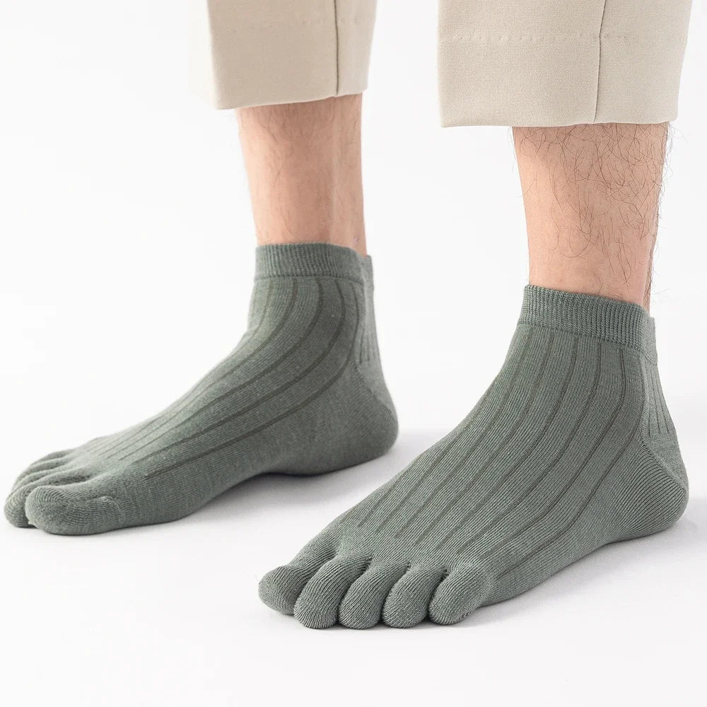 5 Pairs Summer Five Finger Socks for Men Thin Cotton Toe Socks with Separate Fingers Low Cut Ankle Sports Socks high quality