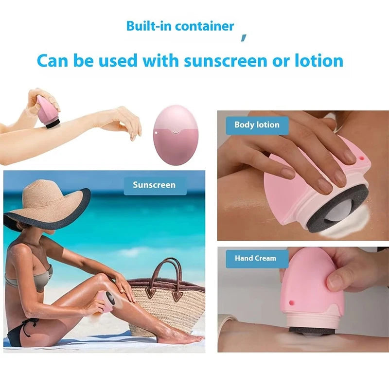 55ml Silicone Suncream Roller Applicator Refillable Oval Isolation Lotion Cream Bottles Stitching Color Cosmetics Tool Travel ﻿
