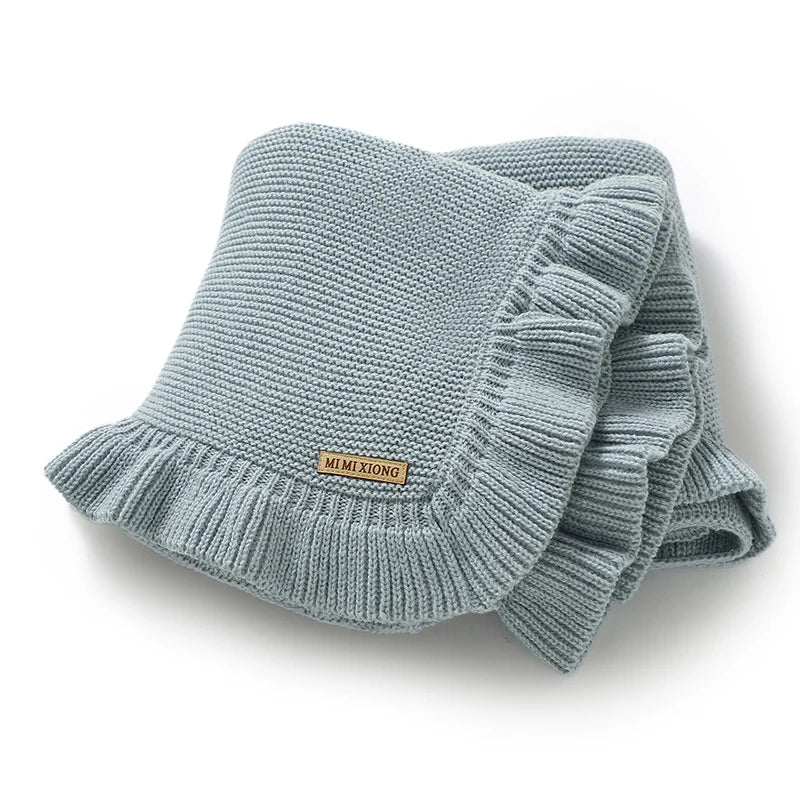 Baby Blankets Knitted Infant Boys Crib Bedding Quilt Girls Plaid 90*70cm Newborn Stroller Swaddling Warp Fashion Solid Ruffles
