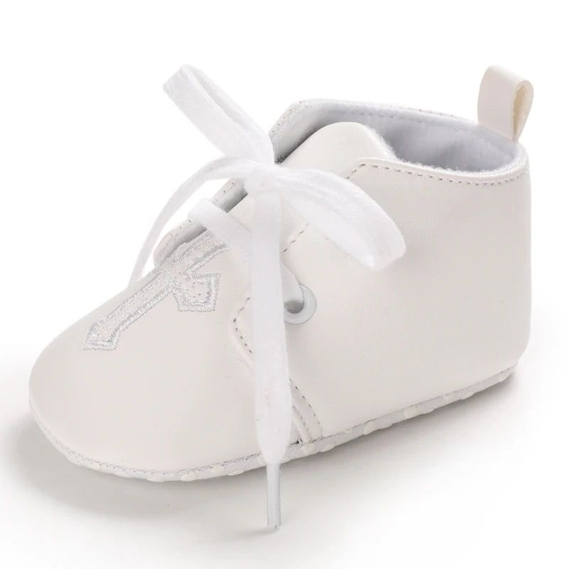 0-18 Months Infant Spring Shoe Newborn Infant Girls and Boys Recreational Baptism Non-Slip Walking Shoe White Soft-soled Sneaker