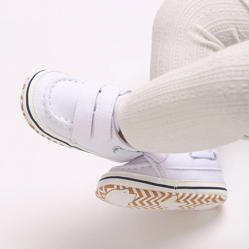 0-18 Months Infant Spring Shoe Newborn Infant Girls and Boys Recreational Baptism Non-Slip Walking Shoe White Soft-soled Sneaker