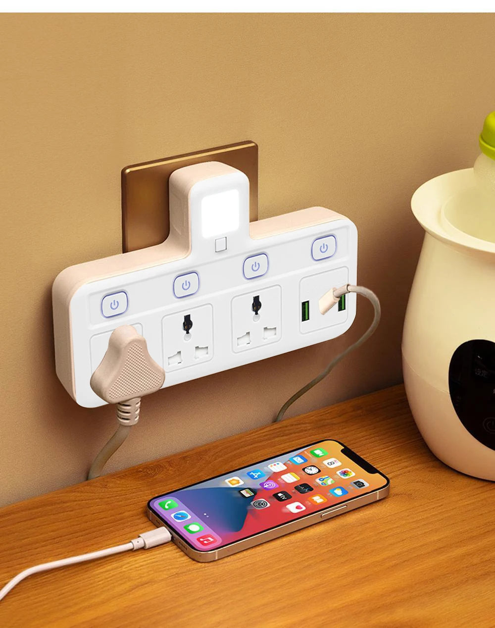 EU US UK Plug Universal Outlet Power Strip Multitap AC Separate Control Wall Socket With USB Fast Charge Multiprise Plug Adapter