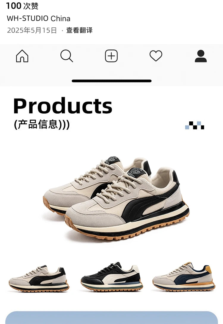 2025 Spring Men's Brand Sneaker Comfortable Platform Sports Shoes Men Non-Slip Breathable Running Shoes Man zapatillas de hombre