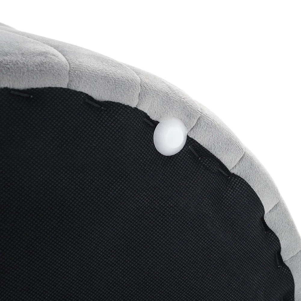 Grey Comfortable Round Velvet Stool Chair Dressing Table Ottoman for Living Room  Bedroom