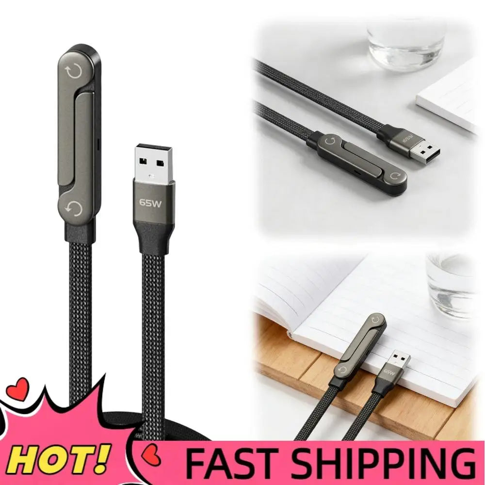 240W/65W Foldable Bracket Data Cable with Braided Cable Invisible Holder Charger Cable Fast Charging Cord for iPhone 17