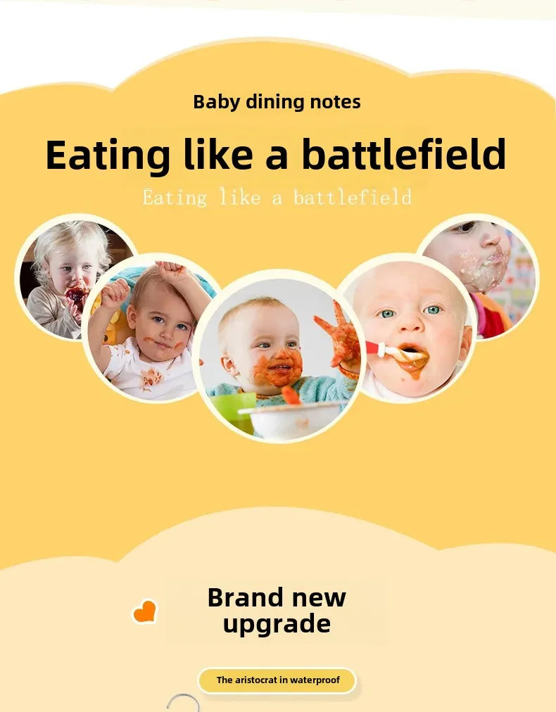 Waterproof Baby Bibs for Eating And Drawing Anti-Dirty Children Cover up Summer Nursery Baby Food Tray Toddler Feeding Apron