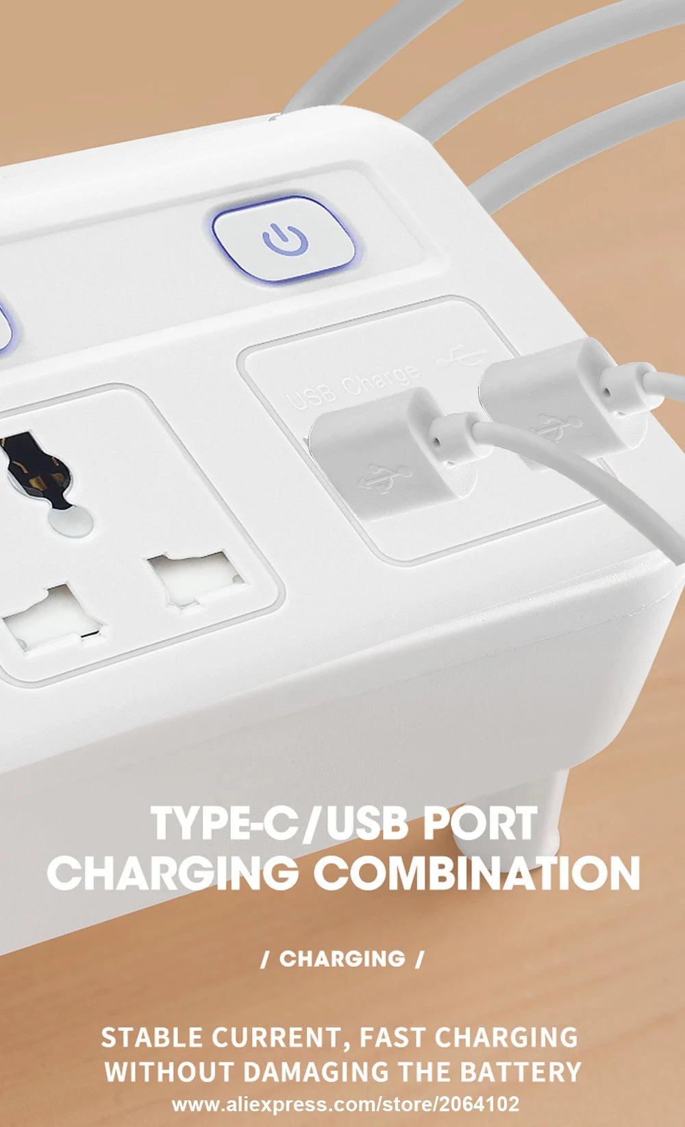 EU US UK Plug Universal Outlet Power Strip Multitap AC Separate Control Wall Socket With USB Fast Charge Multiprise Plug Adapter
