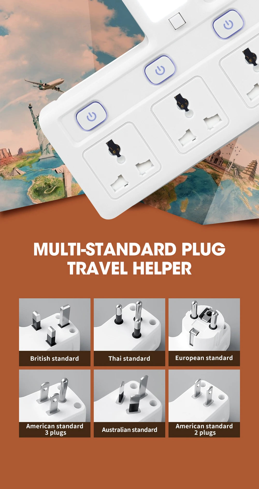 EU US UK Plug Universal Outlet Power Strip Multitap AC Separate Control Wall Socket With USB Fast Charge Multiprise Plug Adapter