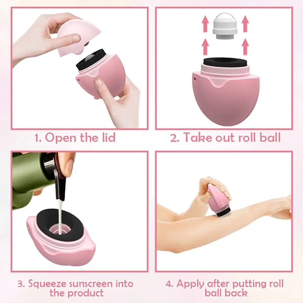 Silicone Suncream Roller Applicator Refillable Oval Isolation Lotion Cream Bottles Stitching Color Cosmetics Tool Travel