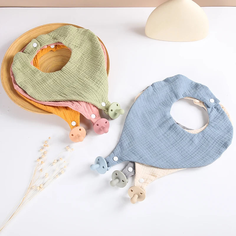 1pcs Baby Bibs Round Newborn Double Cotton Bibs Saliva Towel Baby Feeding Bibs Apron Boys Girls Clothes Kids Children Bandana