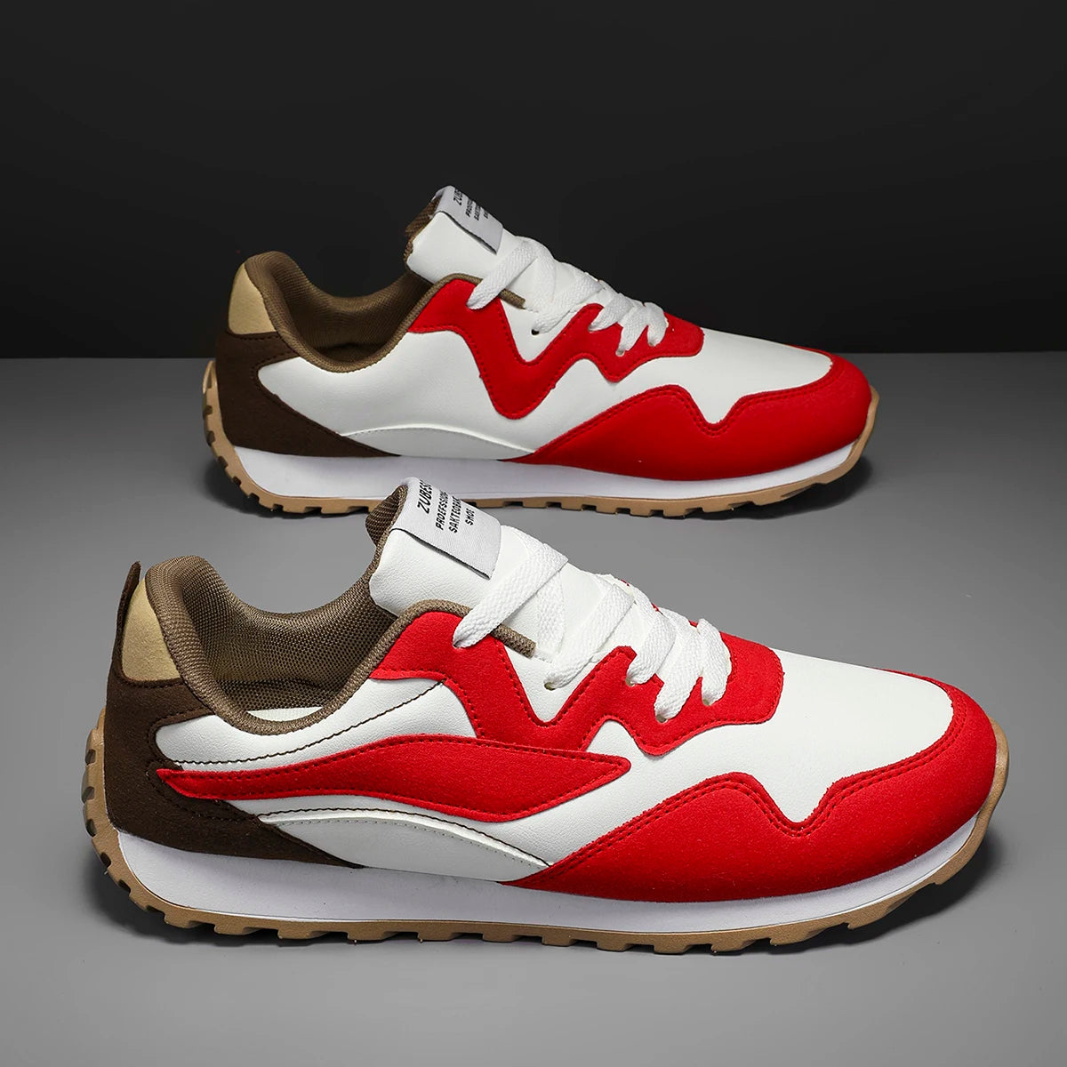 Men's Vulcanized Shoes Spring Autumn Comfortable Non Slip White Casual Sneakers Men Outdoor Retro Lace Up Platform Walking Shoes