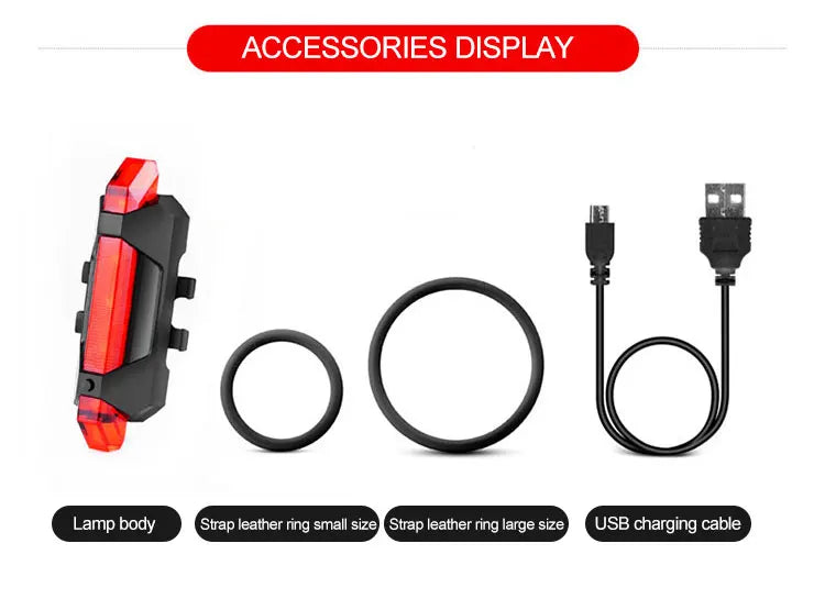 Cycling Bicycle Front Rear Light Set Bike Defense Flashlight Stick MTB Waterproof Taillight LED Lantern Bicycle Accessories