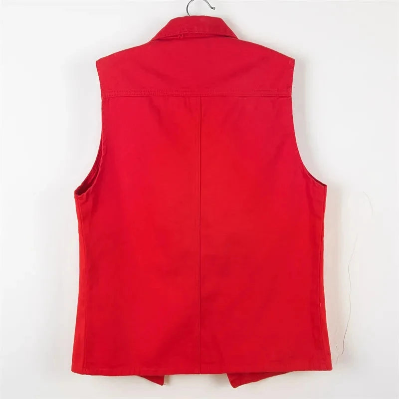 Middle length Denim Vest Women New Spring Autumn Slim Jeans Vest Jackets Female Casual Sleeveless Waistcoats Cowboy Coat Tops