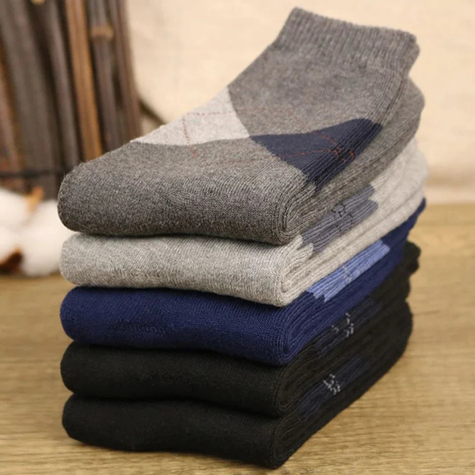 5 Pairs Men Winter Socks Thickened Fleece Terry  Casual Comfortable Calcetines Keep Warm High Quality Long Socks For Men