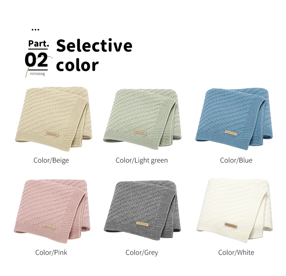 Solid Color 70 cm * 90 cm 0-24 Months Newborn Baby Swaddle Wraps Soft Infant Security Blankets Knitted Acrylic Baby Blankets