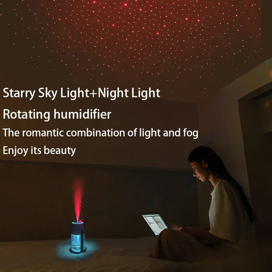 1PC 280ML Air Humidifier Colorful Atmosphere Light Mute Humidification Rotate Creative Colorful Cup Desktop Home Car Humidifier