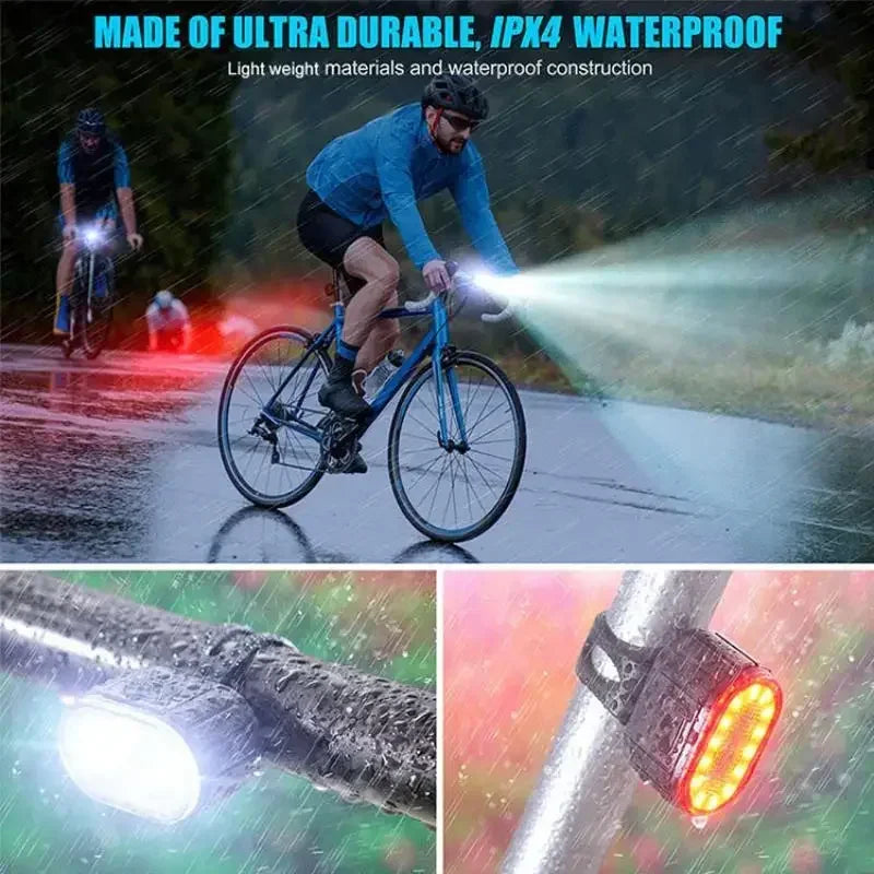 Cycling Bicycle Front Rear Light Set Bike Defense Flashlight Stick MTB Waterproof Taillight LED Lantern Bicycle Accessories