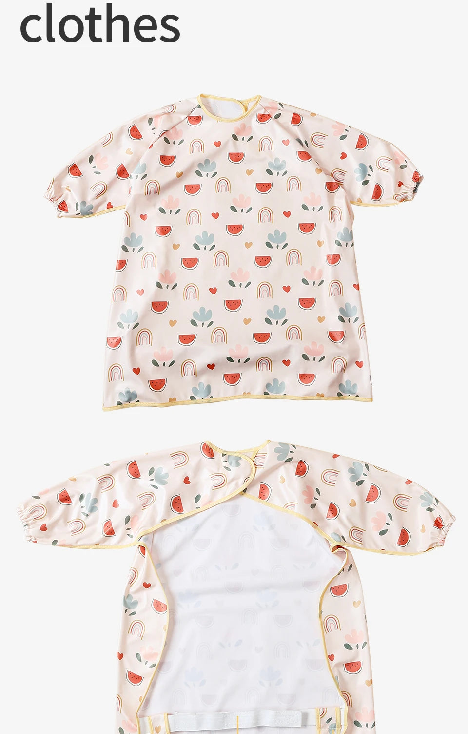 Elinfant Long Sleeve Baby Bibs Waterproof Feeding Eating Bibs Playing Painting Aprons Washable Coverall Highchair Cover
