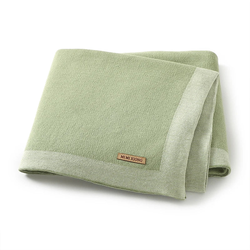 Baby Cotton Blankets Soft Comfortable Knit Newborn Boys Girls Dual-Use Stroller Swaddle Wrap Quilts Covers 100*80cm Throwing Mat