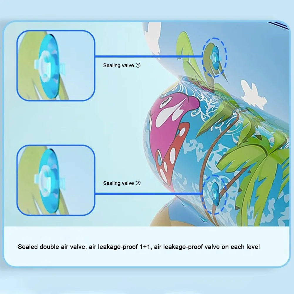 111-120cm Inflatable Swimming Pool PVC Framed Swimming Pool Cartoon Pattern Thickening Swimming Pool for Summer Outdoor Indoor