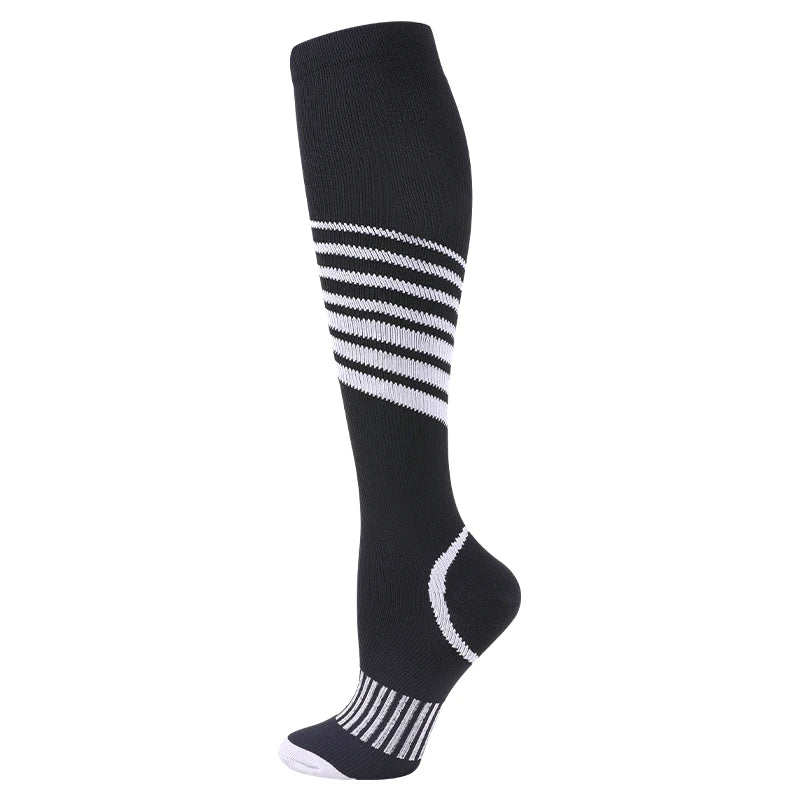 Running Men Women Compression Socks For Football Anti Fatigue Pain Relief 20-30 Mmhg Black Compression Socks Fit For Sport Socks