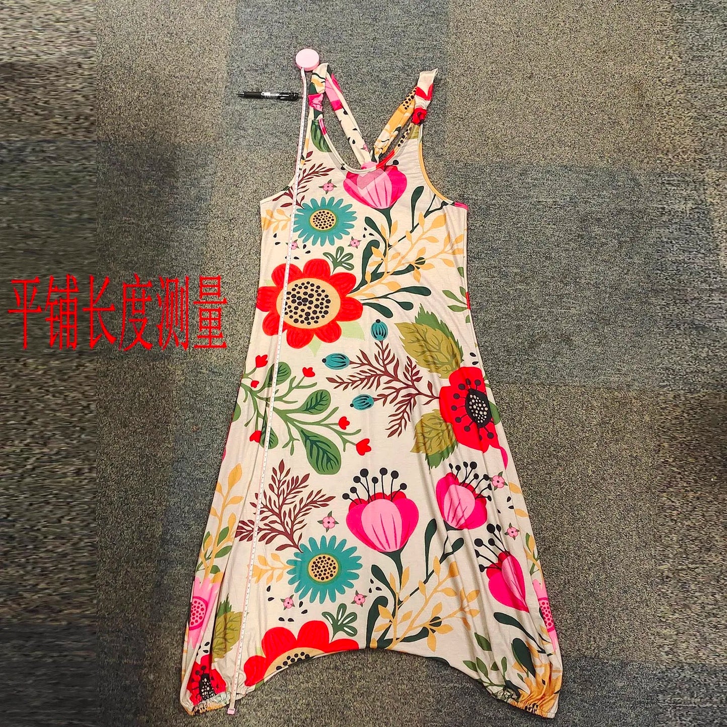 Large Size Ethnic Style Women's Jumpsuits Spring Summer Printed Sleeveless Overalls Backless Cross Straps Beach Jumpsuit S-5XL