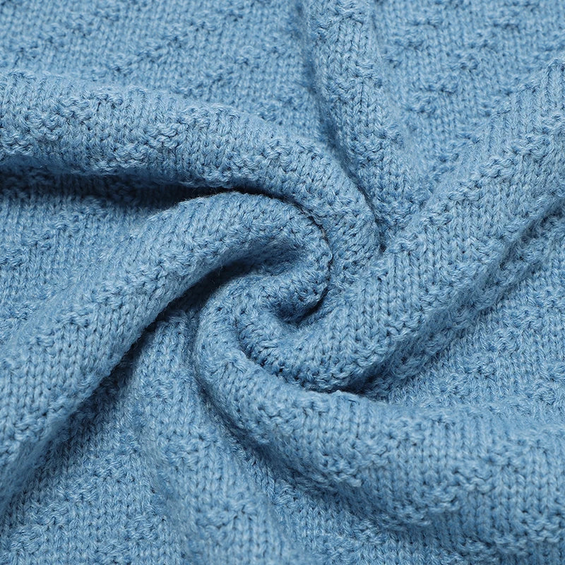 Solid Color 70 cm * 90 cm 0-24 Months Newborn Baby Swaddle Wraps Soft Infant Security Blankets Knitted Acrylic Baby Blankets