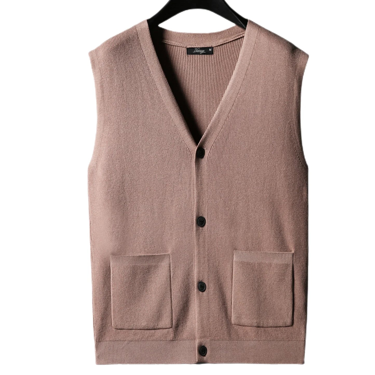 Large knitted sweater, men's new cardigan vest, autumn and winter large loose fat sweater.